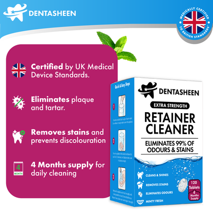 Retainer & Denture Cleaning Tablets – 4 Months Supply (120 Tablets)